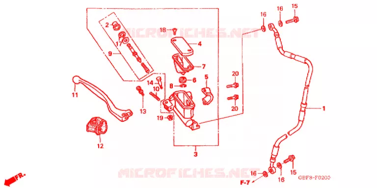 MAITRE CYLINDRE DE FREIN AVANT Honda MOTO 85 CR 2004  CR85R4