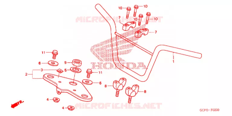 GUIDON - TE DE FOURCHE Honda MOTO 70 CRF 2007  CRF70F7
