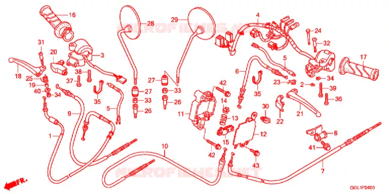 LEVIER DE GUIDON - CABLE - COMMODO Honda SCOOTER 50 GIORNO 2014  NCH50E