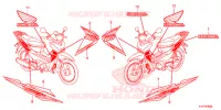 AUTOCOLLANTS pour Honda WING GO 100 Front disk de 2014