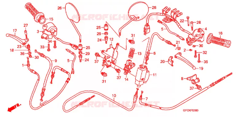 LEVIER DE GUIDON - CABLE - COMMODO Honda SCOOTER 50 TODAY 2008  NFS501SH8