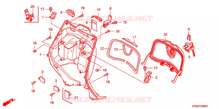 PROTEGE JAMBES Honda SCOOTER 110 LEAD 2014  NHX110WHA