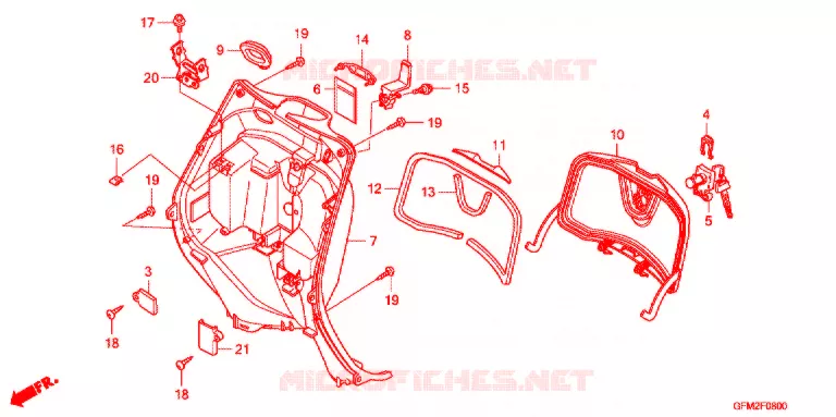 PROTEGE JAMBES Honda SCOOTER 110 LEAD 2012  NHX110WHA