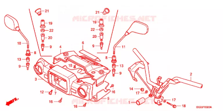 GUIDON - CARENAGE Honda SCOOTER 50 GYRO 2002  NJ50M2