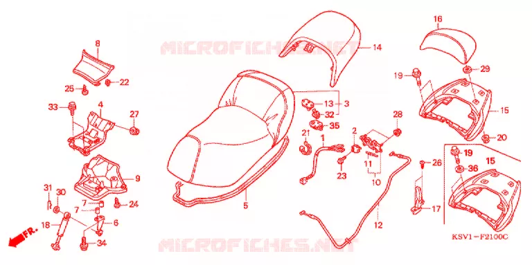 SELLE - POIGNEE ARRIERE Honda SCOOTER 250 FORZA 2006  NSS2506_J