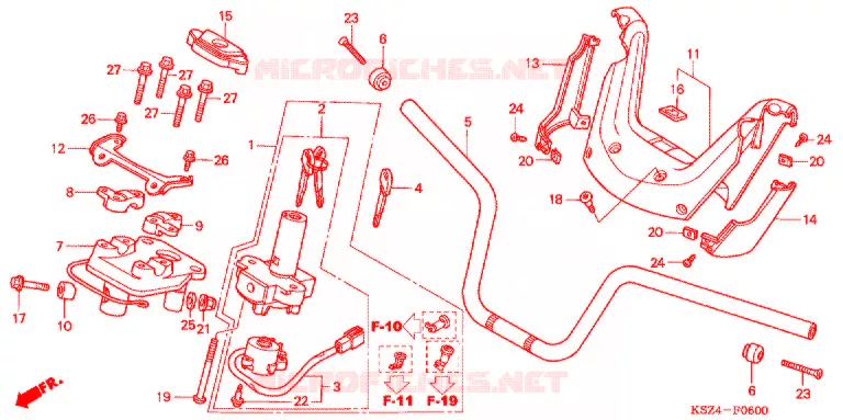 GUIDON - CARENAGE (NSS250/NSS250A) Honda SCOOTER 250 REFLEX 2004  NSS250A4_A