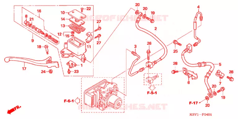 MAITRE CYLINDRE DE FREIN AVANT (NSS250A) Honda SCOOTER 250 FORZA 2006  NSS250A6_J