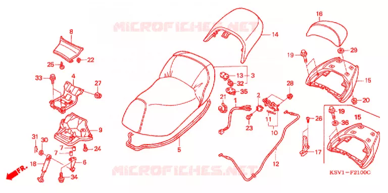 SELLE - POIGNEE ARRIERE Honda SCOOTER 250 FORZA 2006  NSS250A6_J
