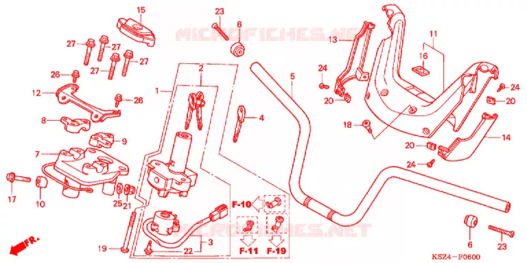 GUIDON - CARENAGE (NSS250/NSS250A) Honda SCOOTER 250 REFLEX 2006  NSS250A6_A