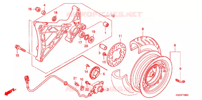 ROUE ARRIERE Honda SCOOTER 250 REFLEX 2004  NSS250AS4