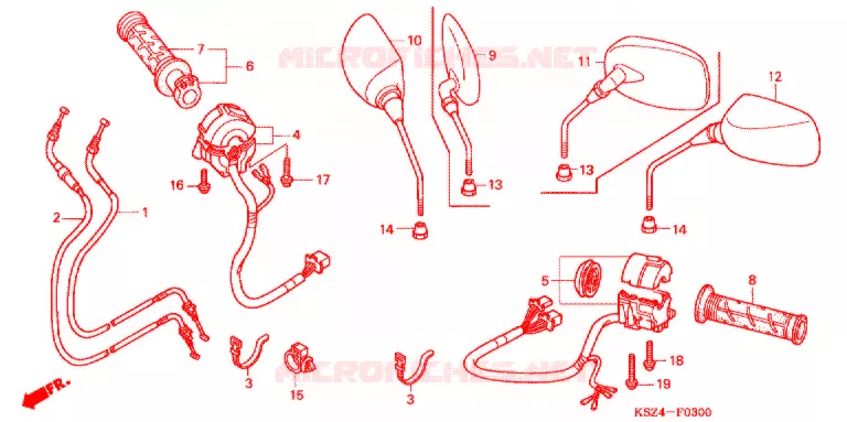 COMMODO - LEVIER - CABLE Honda SCOOTER 250 REFLEX 2006  NSS250AS6