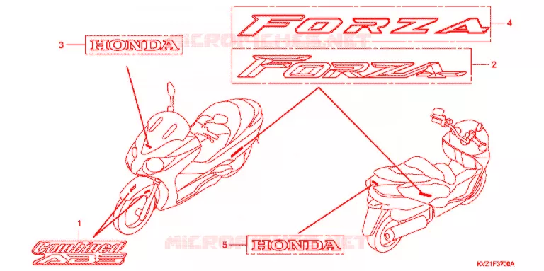 AUTOCOLLANTS Honda SCOOTER 250 FORZA 2009  NSS250DA9
