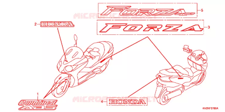 AUTOCOLLANTS Honda SCOOTER 250 FORZA 2016  NSS250DB