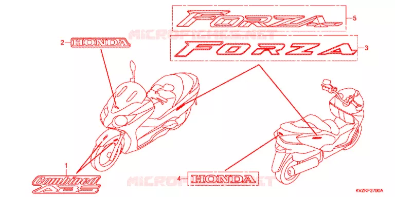 AUTOCOLLANTS Honda SCOOTER 250 FORZA 2012  NSS250DC