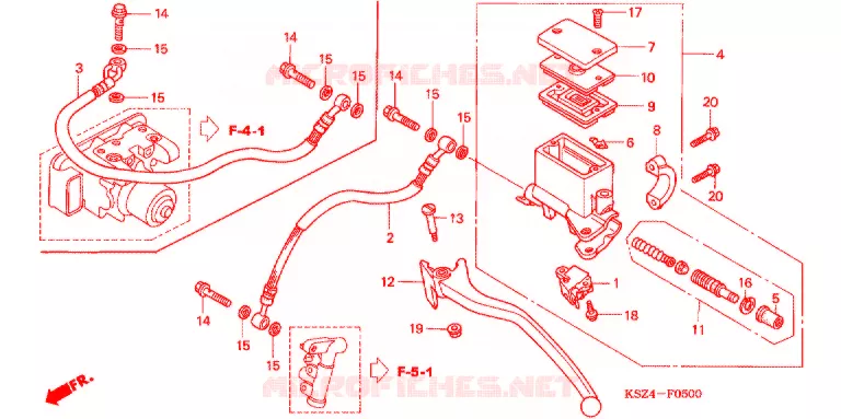MAITRE-CYLINDRE DE FREIN ARRIERE Honda SCOOTER 250 REFLEX 2004  NSS250S4