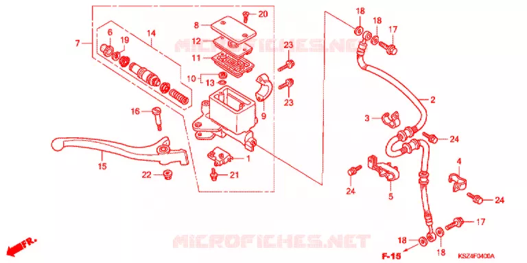 MAITRE CYLINDRE DE FREIN AVANT Honda SCOOTER 250 REFLEX 2004  NSS250S4