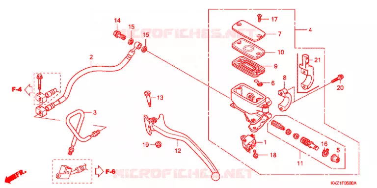 MAITRE-CYLINDRE DE FREIN ARRIERE (NSS250DA/D/SA/S) Honda SCOOTER 250 FORZA 2009  NSS250S9