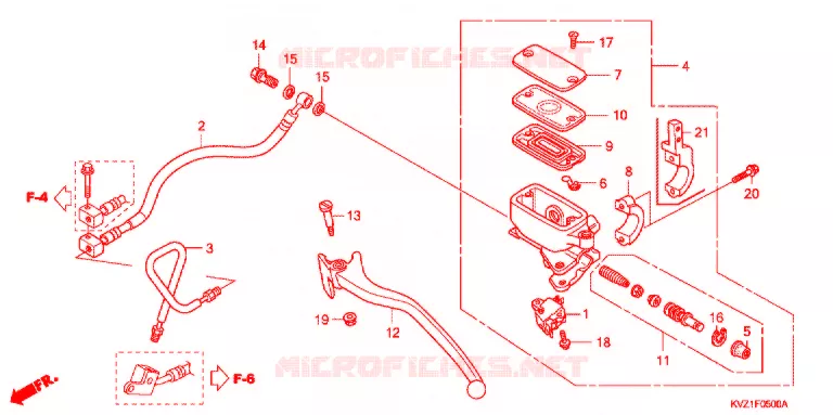 MAITRE-CYLINDRE DE FREIN ARRIERE (NSS250DA/D/SA/S) Honda SCOOTER 250 FORZA 2008  NSS250SA8