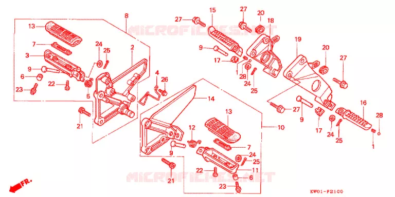 REPOSE PIED Honda MOTO 650 BROS 1988  NT650J