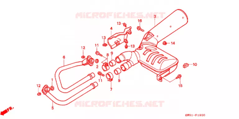 SILENCIEUX D'ECHAPPEMENT Honda MOTO 650 BROS 1989  NT650K_II
