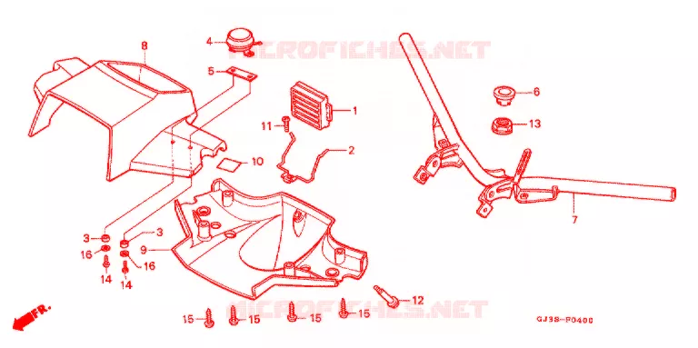 GUIDON - CARENAGE Honda SCOOTER 50 SCOOPY 1993  SH50DP_H