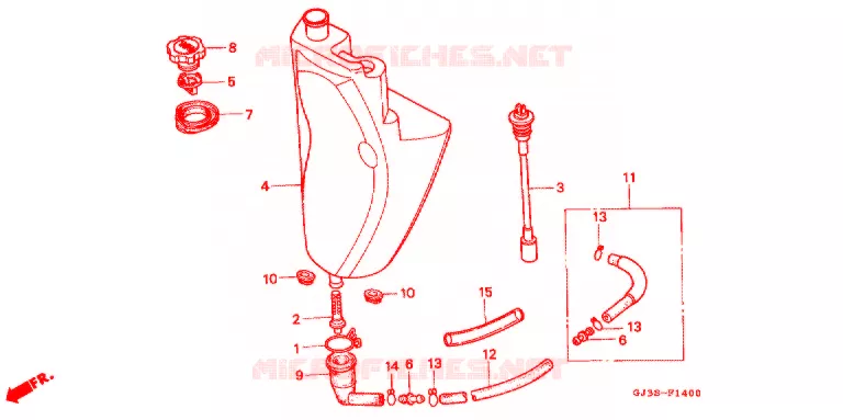 RESERVOIR D'HUILE Honda SCOOTER 50 SCOOPY 1993  SH50DP_H