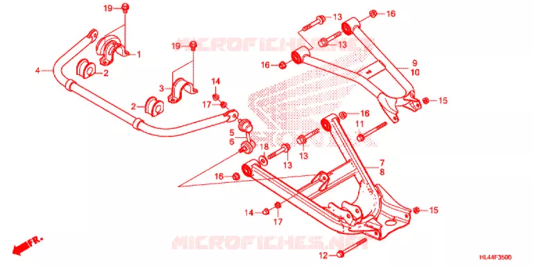 TRIANGLES - BARRE ANTI ROULIS Honda ATV 1000 PIONEER 2016  SXS1000M3PG