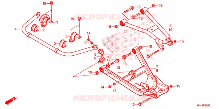 TRIANGLES - BARRE ANTI ROULIS Honda ATV 1000 PIONEER 2016  SXS1000M3PG