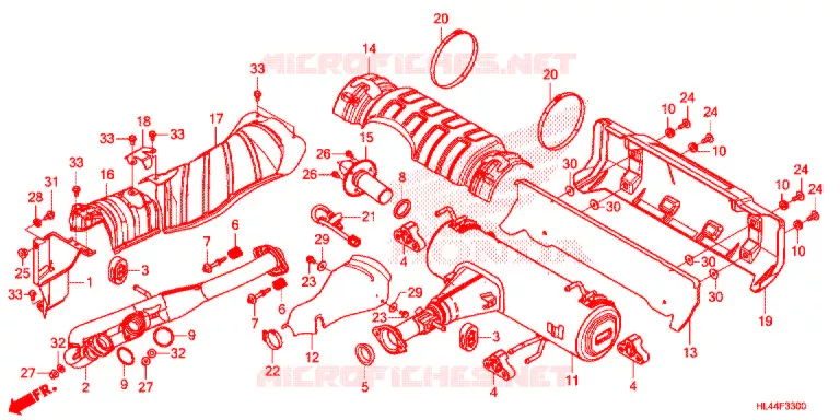 SILENCIEUX D'ECHAPPEMENT Honda ATV 1000 PIONEER 2016  SXS1000M5DG