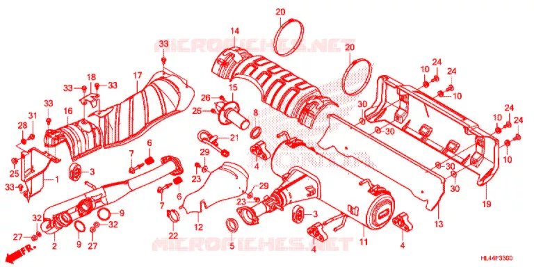 SILENCIEUX D'ECHAPPEMENT Honda ATV 1000 PIONEER 2016  SXS1000M5DG