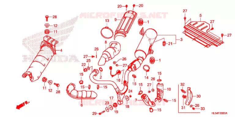 SILENCIEUX D'ECHAPPEMENT Honda ATV 500 PIONEER 2016  SXS500MG