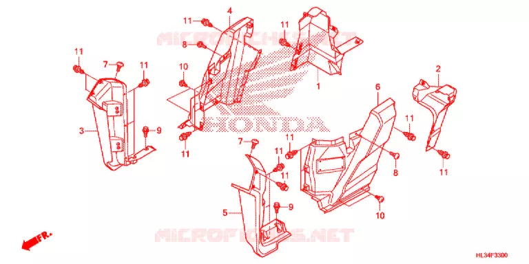 COUVERCLES LATERAUX Honda ATV 700 PIONEER 2014  SXS700M2E