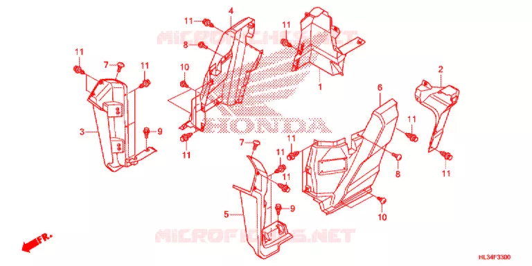 COUVERCLES LATERAUX Honda ATV 700 PIONEER 2014  SXS700M2E