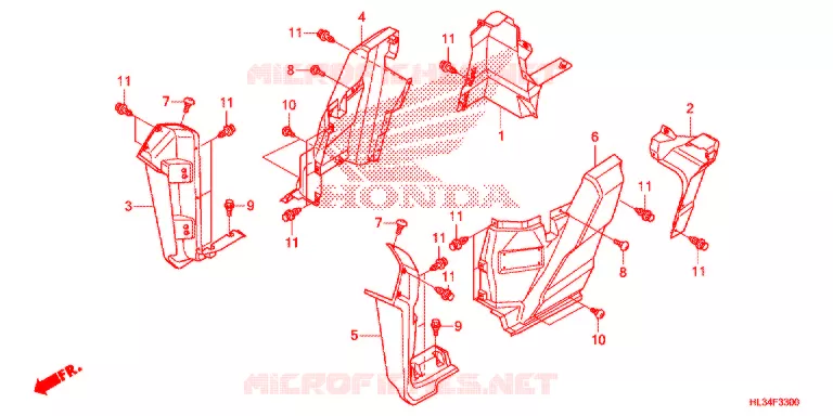 COUVERCLES LATERAUX Honda ATV 700 PIONEER 2015  SXS700M2F