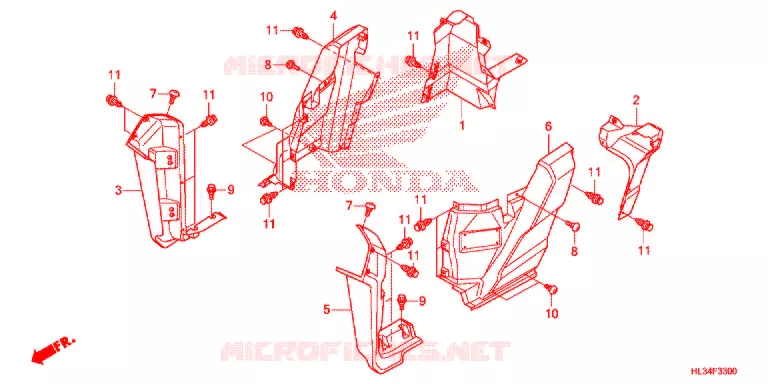 COUVERCLES LATERAUX Honda ATV 700 PIONEER 2015  SXS700M2F