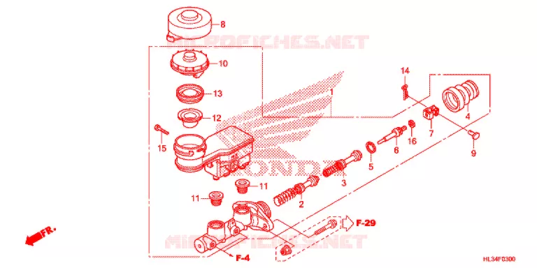 MAITRE CYLINDRE DE FREIN AVANT Honda ATV 700 PIONEER 2015  SXS700M2F