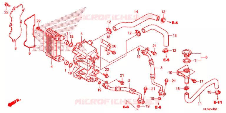RADIATEUR D'HUILE Honda ATV 700 PIONEER 2016  SXS700M2G