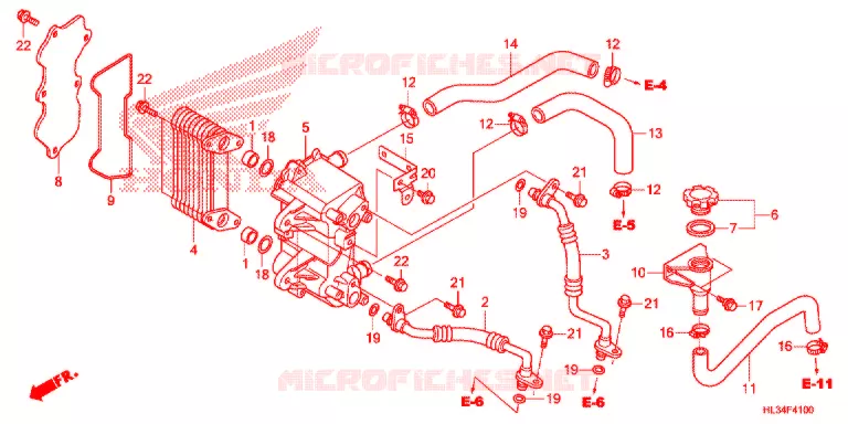 RADIATEUR D'HUILE Honda ATV 700 PIONEER 2014  SXS700M4E