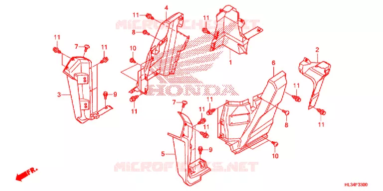 COUVERCLES LATERAUX Honda ATV 700 PIONEER 2014  SXS700M4E