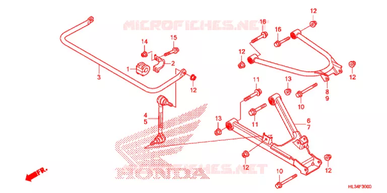 BRAS ARRIERE Honda ATV 700 PIONEER 2015  SXS700M4F
