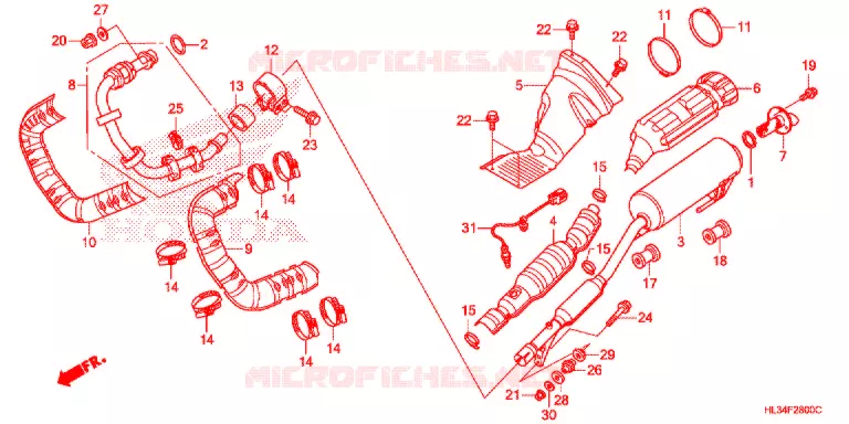 SILENCIEUX D'ECHAPPEMENT Honda ATV 700 PIONEER 2015  SXS700M4F