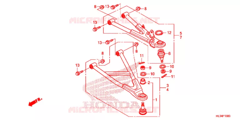 TRIANGLES AVANT Honda ATV 700 PIONEER 2015  SXS700M4F