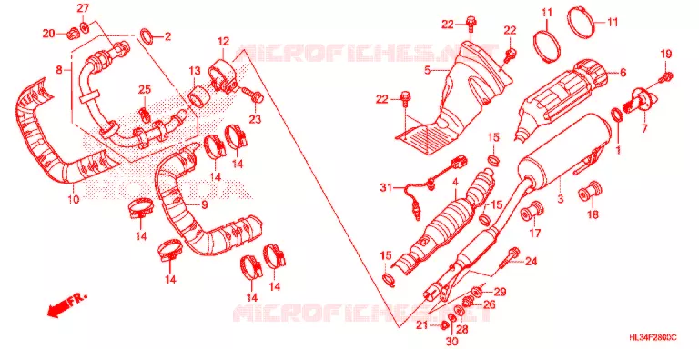 SILENCIEUX D'ECHAPPEMENT Honda ATV 700 PIONEER 2015  SXS700M4F