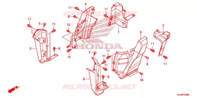 COUVERCLES LATERAUX Honda ATV 700 PIONEER 2016  SXS700M4G