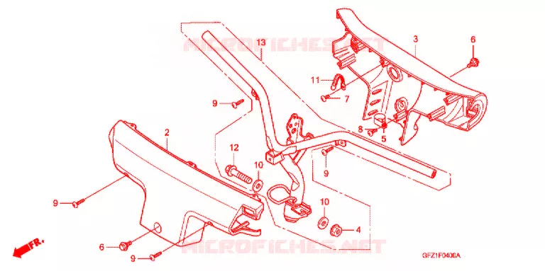 GUIDON - CARENAGE Honda SCOOTER 50 GYRO 2016  TC50B