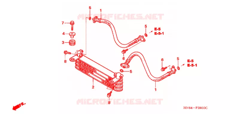 RADIATEUR D'HUILE Honda ATV 250 FOURTRAX 2005  TRX250EX5