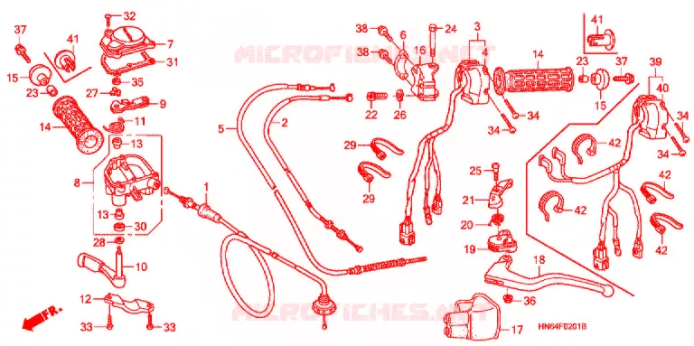 COMMODOS - POIGNEES ('06-'08) Honda ATV 250 FOURTRAX 2006  TRX250EX6
