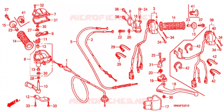 COMMODOS - POIGNEES ('06-'08) Honda ATV 250 FOURTRAX 2007  TRX250EX7