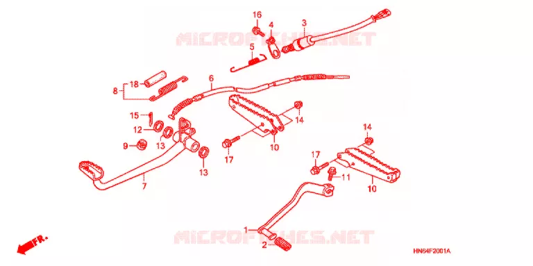 PEDALE - REPOSE PIED ('06-'08) Honda ATV 250 FOURTRAX 2007  TRX250EX7