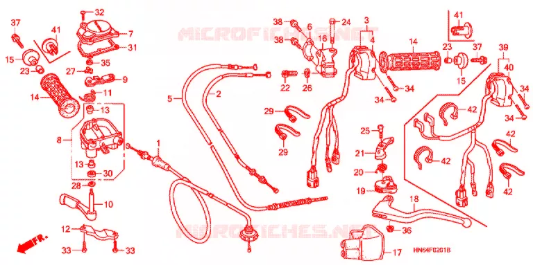 COMMODOS - POIGNEES ('06-'08) Honda ATV 250 FOURTRAX 2008  TRX250EX8